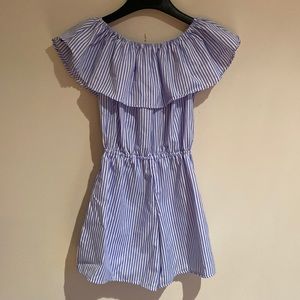 UNKNOWN BLUE AND WHITE ROMPER